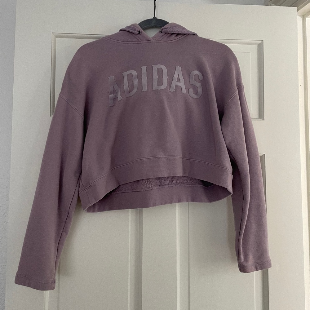 ADIDAS purple cropped hoodie